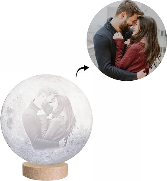 Lâmpada de lua fotográfica luz de foto 3D personalizada