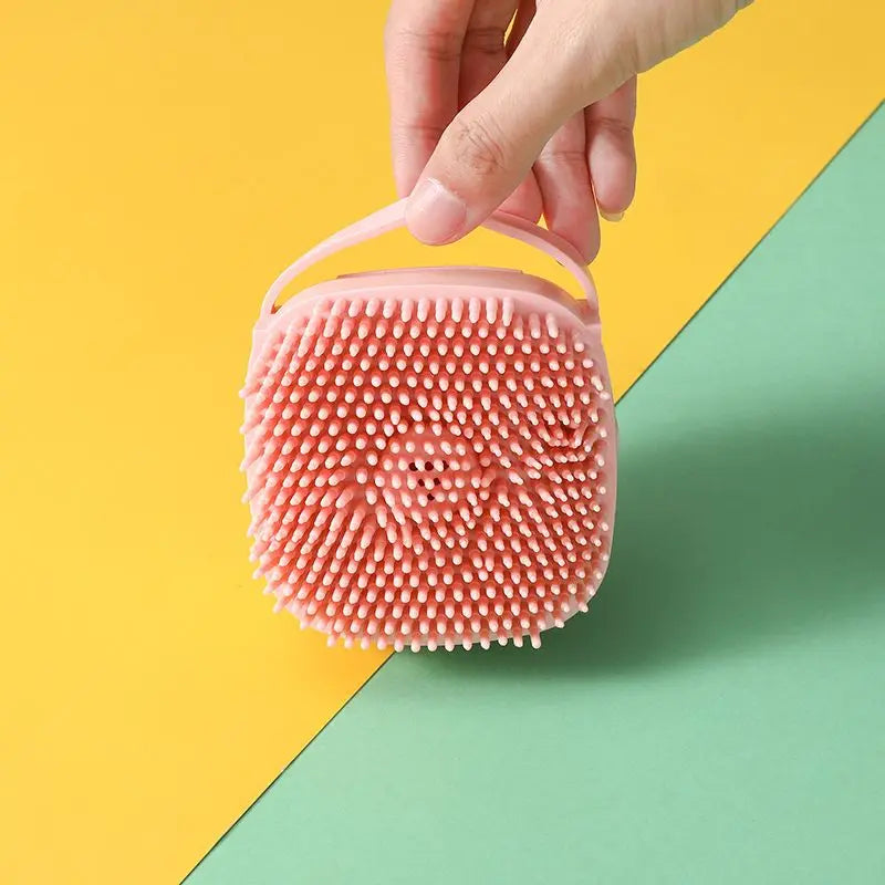 Esponja de Silicone para Banho em Pets: Massageador Portátil com Dispenser de Sabonete - Limpeza Eficiente e Confortável
