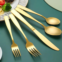 Conjunto de Talheres Slim Elegance - Inox Dourado/Prateado